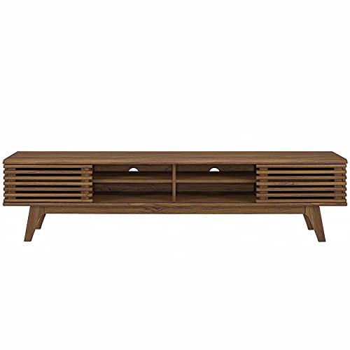 Modway Render 70" Mid-Century Modern Low Profile Media Console Tv Stand, 70 Inch, Walnut Walnut #TOP4