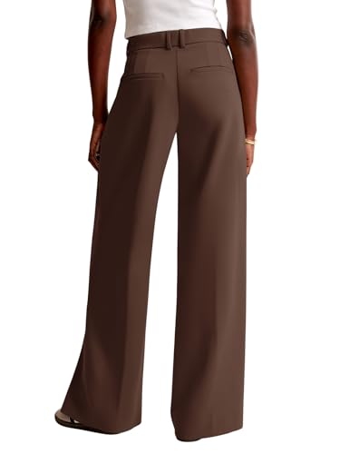 Image of NIMIN Women Wide Leg Pants High Waisted Dressy Work Trousers Business Casual Palazzo Pants with Pockets