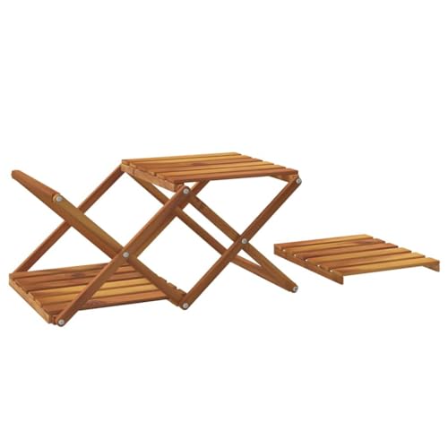 Estantería plegable de madera de acacia con 3 niveles 7