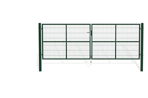 Casanoov Portail battant grillagé vert RAZO 4m H.140cm