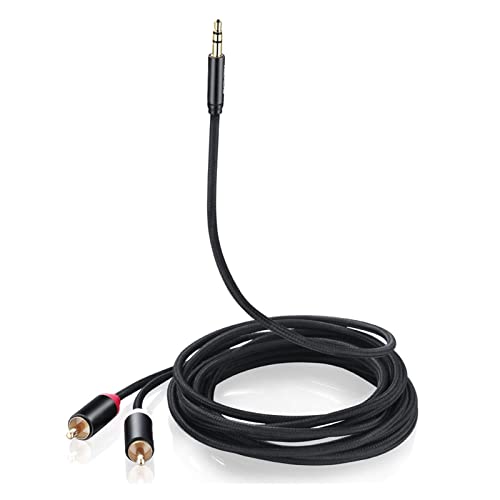 Câble jack 3.5mm vers 2RCA mâle stéréo anti-interférence pour haut-parleurs