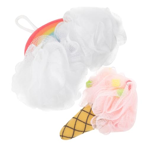 Gatuida 2 piezas Esponja de Baño Corporal Esponjas Exfoliantes de Ducha con Diseño de Dibujos Animados Suaves y Portátiles para Eliminar Impurezas y Masajear Piel Aptas para Viaje y Uso