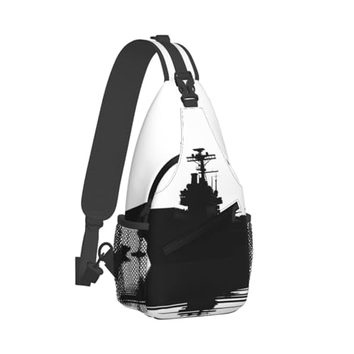 Sac de poitrine en forme de porte-avions, sac banane de randonnée compact anti-secousse