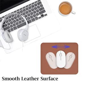 Image of AROPANA Vegan Leather Mouse Pad, Waterproof Desk Writing Pad Edge-Stitched Upgraded Version (9.8 inch x 8.3 inch, Brown /Grey)