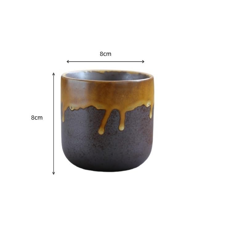Ceramiczny kubek do matchy w stylu retro, kamionkowy kubek o małej pojemności, do herbaty i kawy, stylowy zestaw kubków z zaparzaczem - idealny dla miłośników herbaty i dekoracji domu - unikalny