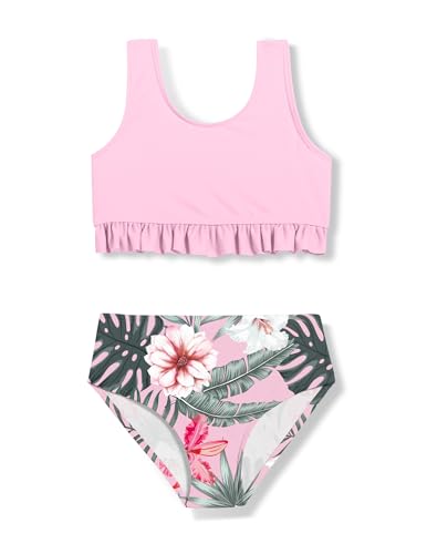 Image of Arshiner Girls Bikini Beach Swimwear 2 Piece Swimsuits Floral Printing Bathing Suits