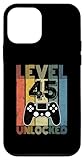 livello 45 sbloccato divertente video gamer bambini 45 ° compleanno regali custodia per iphone 12 mini