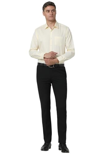 Image of Van Heusen Men's Regular Fit Formal Shirt (VHSF1M7683238 Light Yellow Solid 38)