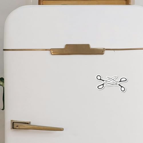 Imán Decorativo Tijeras 4" Vinilo Blanco miniatura 5