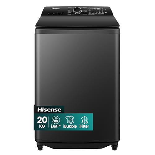 La Mejor Lista de precio de lavadoras en aurrera los 5 mejores. 42 Hisense Lavadora de carga superior WT5i2023DB,Totalmente automático,20 Kg,Ahorro de agua,Lavado de marea,65x69x110cm(AnchoxLargoxAlto),Negro