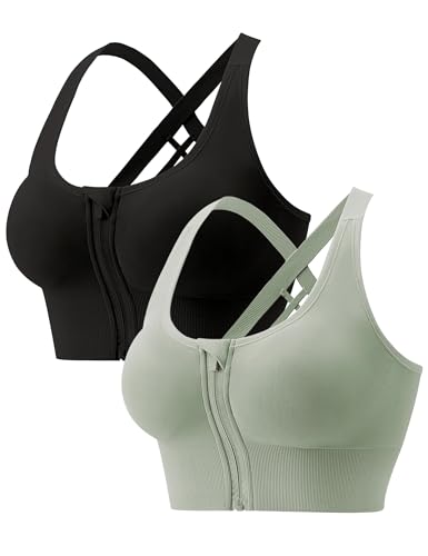 Heersan Sport BH Damen Push up Sports Bra Starker Halt Crossback Seamless Ohne Bügel Yoga Bra mit Abnehmbaren Gepolstert für Fitness Lauf Joggen Reiten