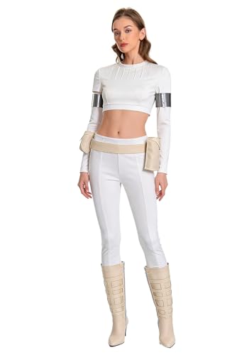 eioaner Womens Cosplay Costume Queen White Dress Suits Full Set Outfits Halloween Costume Adults