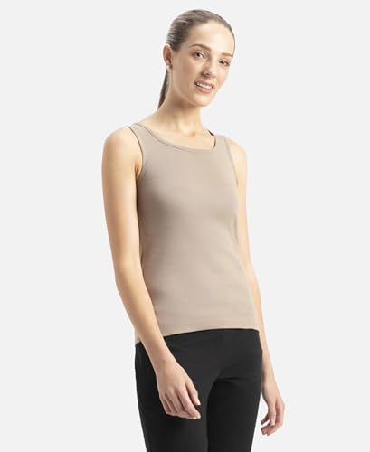 Image of Jockey A113 Women's Super Combed Cotton Rib Fabric Slim Fit Solid Tank Top