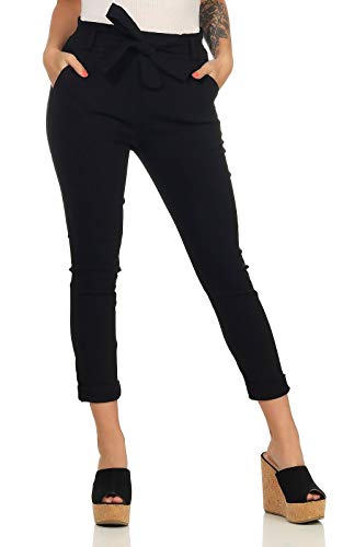 Hailys Damen Paperbag Stoffhose Bengi MF-6698 Black XL
