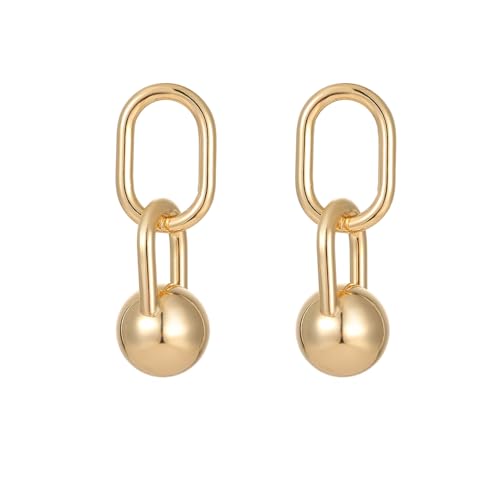 Gold-tone Drop Dangle Earrings for Women Statement Link Ball Drop