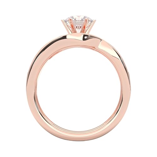 1.10 Carat Round FG/VS Round Diamond Engagement Ring with Matching Band Made in Solid Gold3