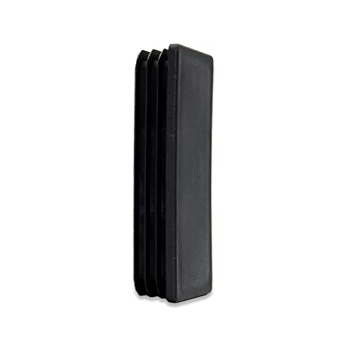 Image of Flyshop 8 Pack Black Chair Glide Inserts Plastic Plugs Rectangle Pipe Tubing End Caps 40 x 100 mm, 1-9 /16 inch x 4 inch