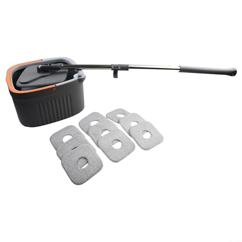 Selbstwaschender rotierender Wischeimer, flaches Wischmopp-Set, 360° drehbarer Moppkopf, separates sauberes schmutziges Wasser, Wischeimer + Stange + Moppköpfe – Bild 3