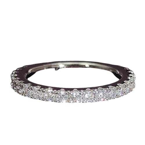 1.75Mm Cz Trendy Silver Color Aesthetic Cz Stackable Ring Eternity Band For Women Gift For Friend Jewelry R7026