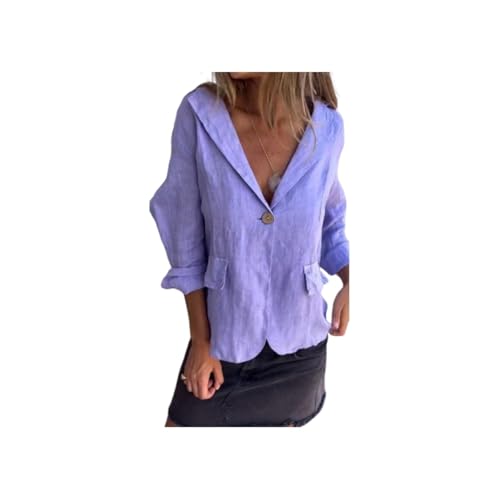 Cotton And Linen Casual Lapel Single-Button Thin Coat, Linen Blazer Women, Linens Jackets for Women