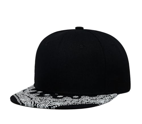 Image of Trucker Hat Fashion Mens Women Snapback Hats - Flat Bill Brim Hat Adjustable Baseball Cap