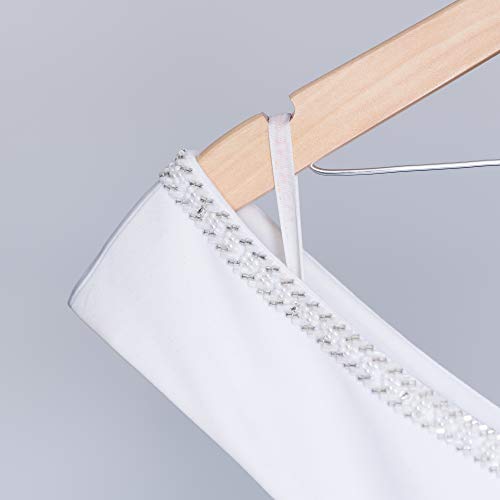 Ella Celebration Bride Wedding Dress Hanger Natural Wood, Wooden and Wire Hangers for Dresses (Natural Wood Silver Wire) - Thumbnail 5