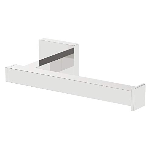 Bathroom WC Toilet Roll Holder Square Chrome Wall Mounted Stylish Modern
