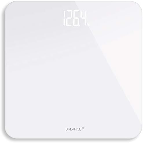 Greater Goods Digital Weight Bathroom Scale, Shine-Through Display, Accurate Glass Scale, Non-Slip & Scratch Resistant, Body Weight (White)