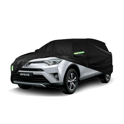 Image of Toyota RAV4 Car Cover Waterproof All Weather for Automobiles, 2013-2023 Toyota RAV4, with Windproof Strap and Driver Door Zipper,Weather Waterproof Sun Rain UV Dust Snow Protection