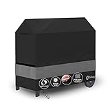 Sekey Grillabdeckungen (147x61x122cm) Gasgrill Schutzhülle, Grill Abdeckhaube mit Belüftungsöffnungen und Aufbewahrungstasche, BBQ, wasserdichte Winterfest UV-Beständiges-Schwarz