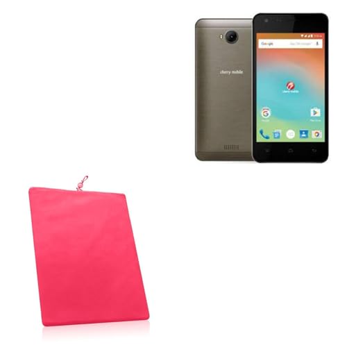 BoxWave Case Compatible with Cherry Mobile Flare J5s - Velvet Pouch, Soft Velour Fabric Bag Sleeve with Drawstring - Cosmo Pink