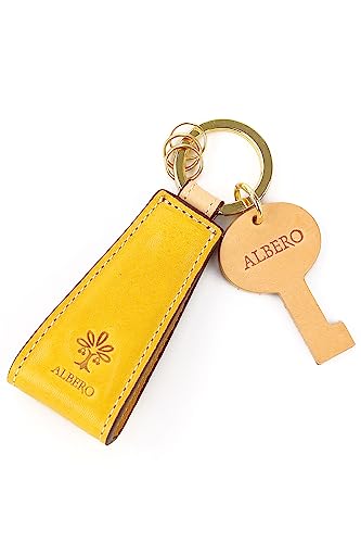 [アルベロ] キーホルダー 本革 レディース イエロー AL-6416-42