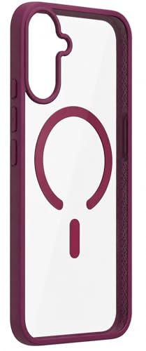 Image of ArmourPro MagSafe Compatible Case for Samsung Galaxy S24, Magnetic Wireless Charging Back Cover with Clear Back, Flexible TPU Bumper, Camera Protection | Wine Red