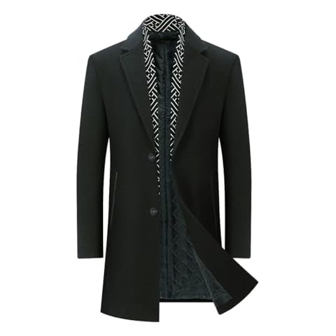 YOUTHUP Men's Warm Wool Peacoat, Black, XXL Cover