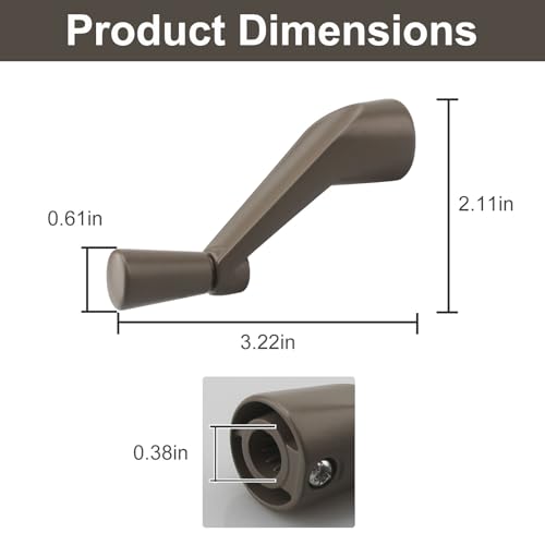 VIDABTE Window Crank Handle Replacement for Andersen 0532408, Operator Handle, Casement Window Crank for 1974 to 1995 - Thumbnail 2