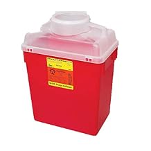 BD Medical Systems 305457 Multi-Use Nestable Sharps Collector, Solid Cap Closure, 6 gal Capacity, 17.5" x 12.5" x 8.5" Size Pack of 12