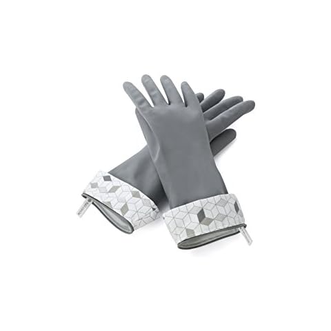 Full Circle Splash Patrol Natural Latex Cleaning and Dish Gloves, Small/Medium, Grey, 2 Piece Cover