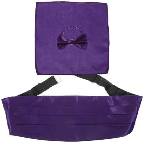 Set de Cummerbund, Corbata y Pañuelo Morado