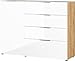 Produktbild Germania Sideboard 3697-242 GW-Oakland, in Navarra-Eiche-Nb./Weiß, mit Glasauflage, 134 x 102 x 42 cm (BxHxT)