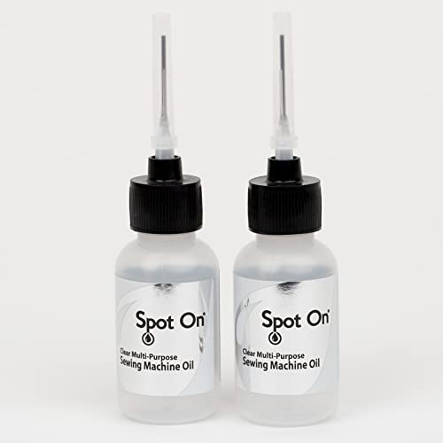 Spot On Sewing Machine Oil - Clear Multi-Purpose Lubricant - 2 Bottles + 2 Precision Applicator Needles - Made In The Usa #TOP2
