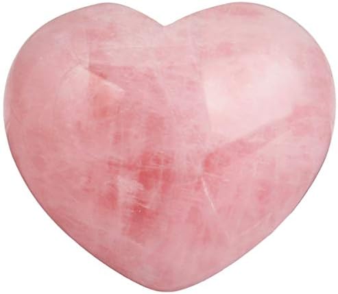 Rockcloud Healing Crystal Natural Rose Quartz Heart Love Carved Palm Worry Stone Chakra Reiki Balancing