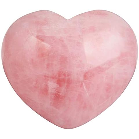 rockcloud Healing Crystal Natural Rose Quartz Heart Love Carved Palm Worry Stone Chakra Reiki Balancing Cover
