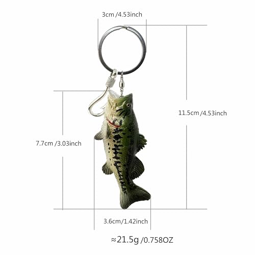 Image of Bass Fishing Keychain Gifts, Bass Fish Key Chain for Men, Cool Fishing Keychain Stuff Funny for Fishing Lovers