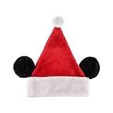 Ruz Mickey Mouse Iconic Christmas Hat, 16' Santa Hat with Mouse Ears, Holiday Party Costume or Home Decoration, Red
