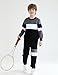 mkodopy Boys Clothes Hoodie Sweatsuits Tops and Pants Boys Fall Winter Outfits Boy Clothing Set (Black Gray, 5-6 Years)