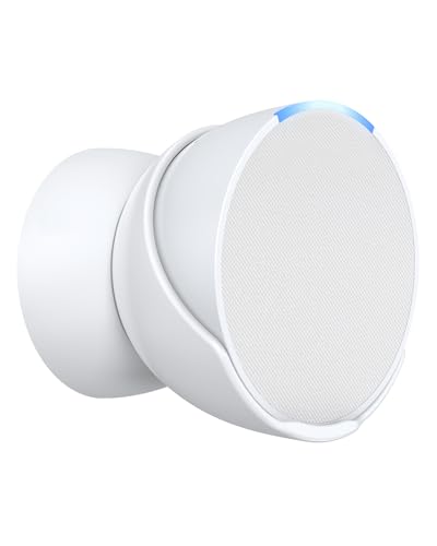 Maxonar Pop Wall Mount Wall Mount Smart Speaker Stand Holder Compatible with Echo Pop Google Nest Speaker Accessories Save up Space Cable Management- White