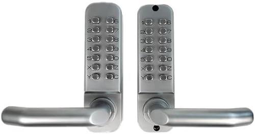 Weatherproof Mechanical Keyless Door Lock 2nd Generation – Double-Sided 14-Digit Keypad Gate Lock with Handle – Zinc Alloy, Easy DIY Install – Ideal for Garden, Yard, & Garage Doors
