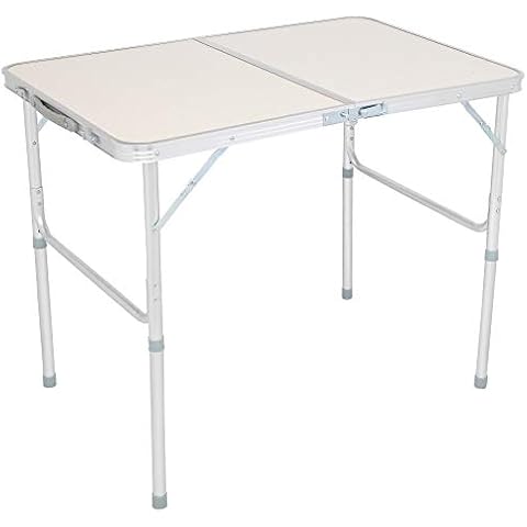 Shyneer 35.43‘’ Folding Table,Portable Multipurpose Folding Table Home Use Aluminum Alloy Foldable Table White, for Family Reunions, Picnics, Camping Trips, Buffets Or Barbecues,White Cover