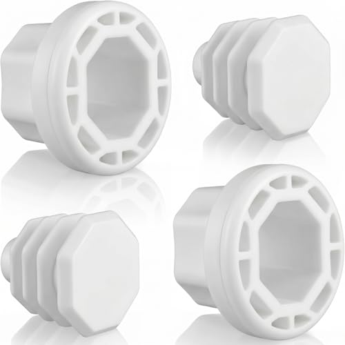 Teyva Daily 2 Pcs Lacrosse Sliding End Cap Lacrosse Stick Butt End Caps Hockey Stick Supplies Sturdy & Easy to Install Lightweight Durable (White)