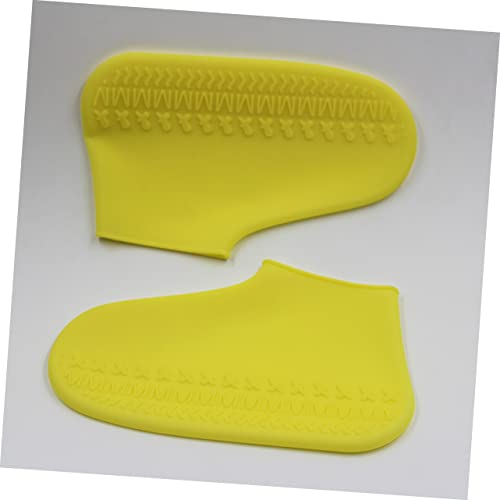 Cubiertas para zapatos impermeables KOMBIUDA, 1 par, color amarillo, talla L, para lluvia y nieve, material silicona, antideslizantes miniatura 6